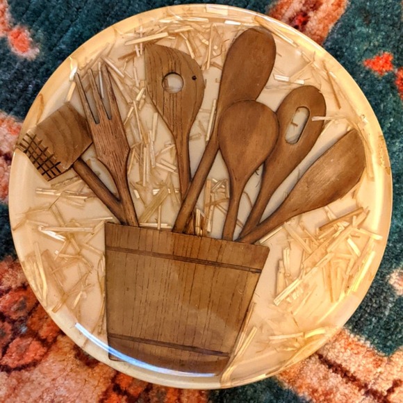 Vintage 70's Acrylic Kitchen Lazy Susan - Picture 1 of 8